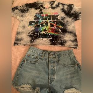 Tie dye PinkFloyd crop top
